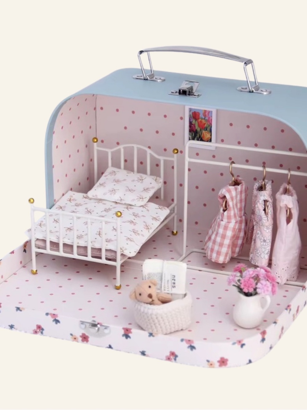 Miniature Travel suitcase Bedroom set